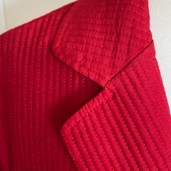 Coldwater Creek Bright Red Silk Blend Tie Back Holiday Light Jacket- Sz-10 - Picture 3 of 16